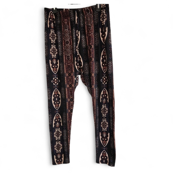 Rue 21 Womens Sz 2X Leggings Bohemian Print High Rise Ankle Stretch - Picture 2 of 9